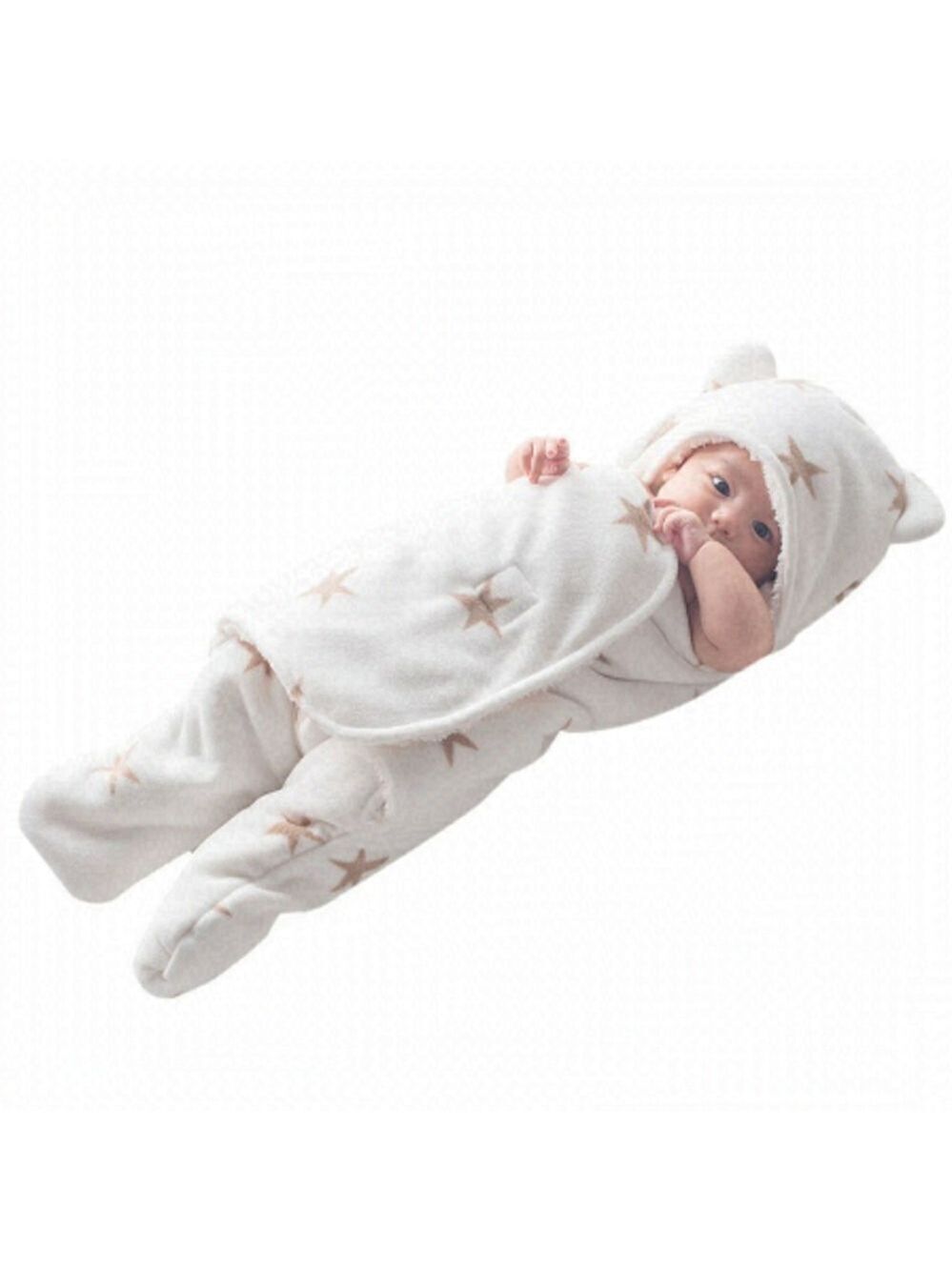 NEW Baby Fleece Hooded Swaddle Sleep Sack 3-6M